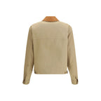 Beige Baumwolljacke, lang
