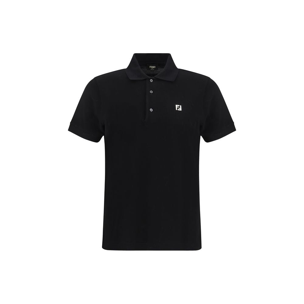 Polo shirt in black cotton