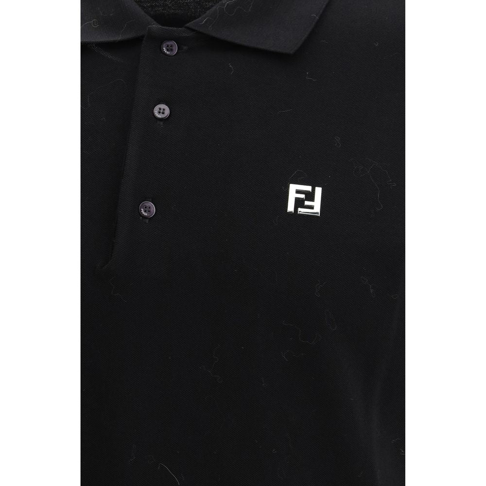 Polo shirt in black cotton