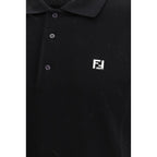 Polo shirt in black cotton