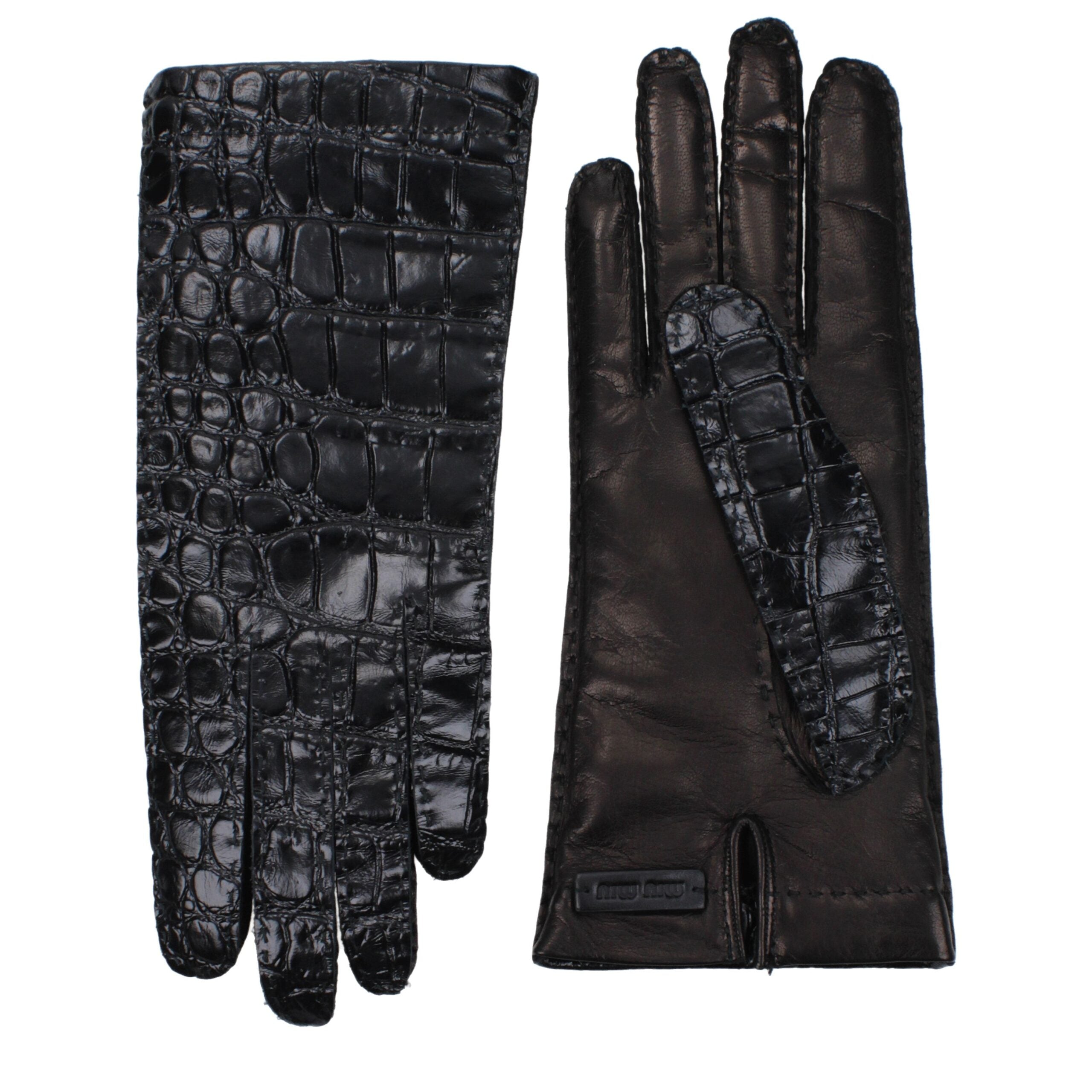 Schwarze Lederhandschuhe