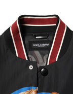 Black Pin Up Button Down Men Bomber Jacket