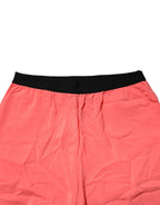 Neon Pink High Waist Straight Wide Leg Trouser Pants