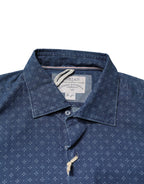 Blue Button Down Long Sleeves Men Shirt