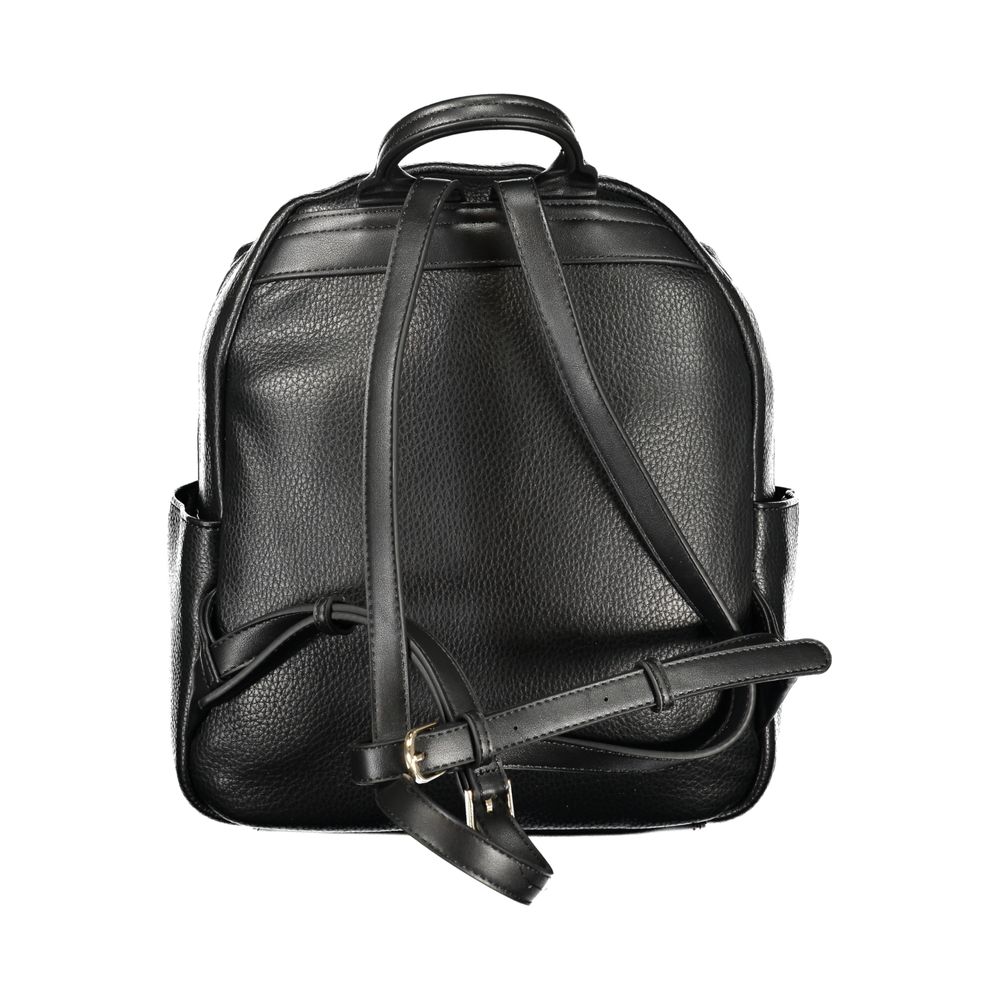 Rucksack für Damen aus schwarzem Polyurethan