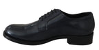 Blaue Derby-Business-Schuhe aus Leder