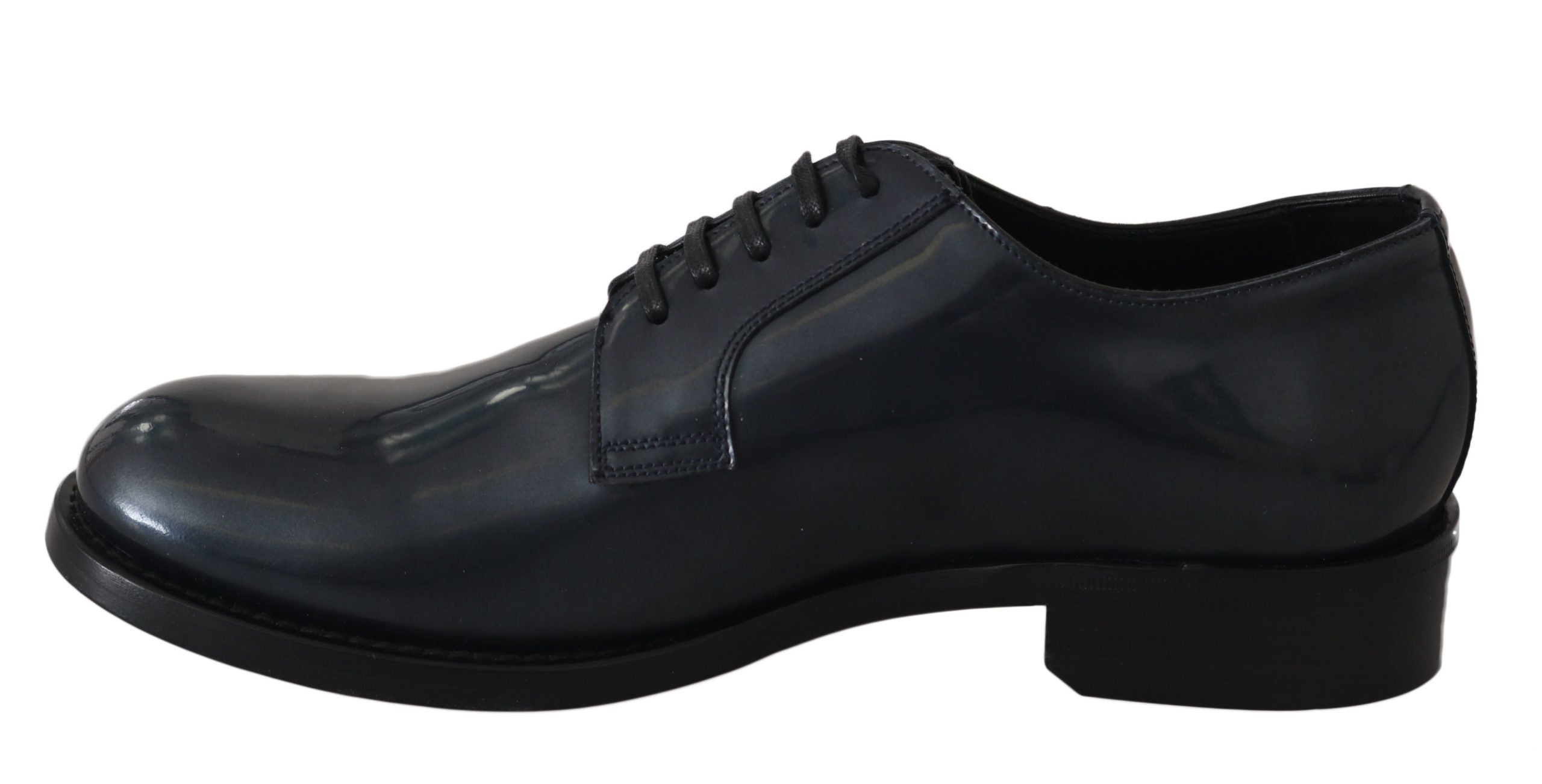 Blaue Derby-Business-Schuhe aus Leder