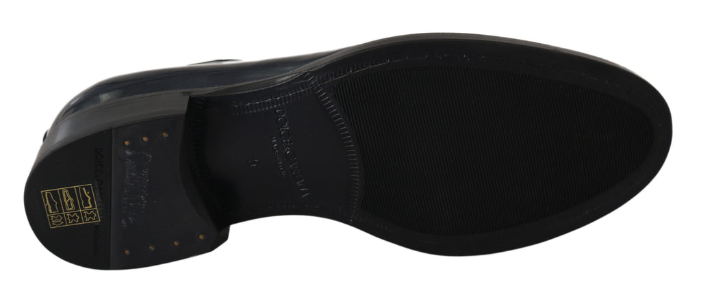Blaue Derby-Business-Schuhe aus Leder