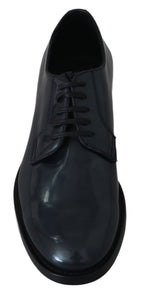 Blaue Derby-Business-Schuhe aus Leder
