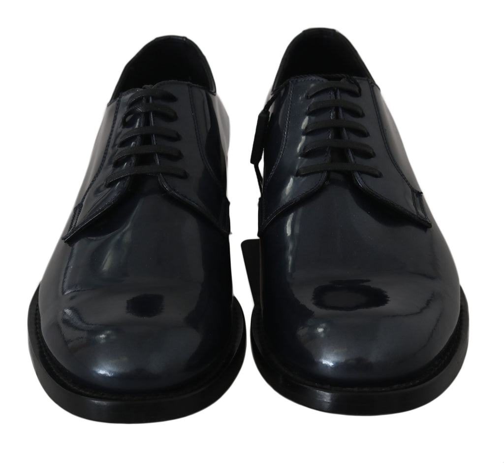 Blaue Derby-Business-Schuhe aus Leder