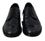 Blaue Derby-Business-Schuhe aus Leder