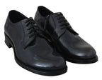 Blaue Derby-Business-Schuhe aus Leder