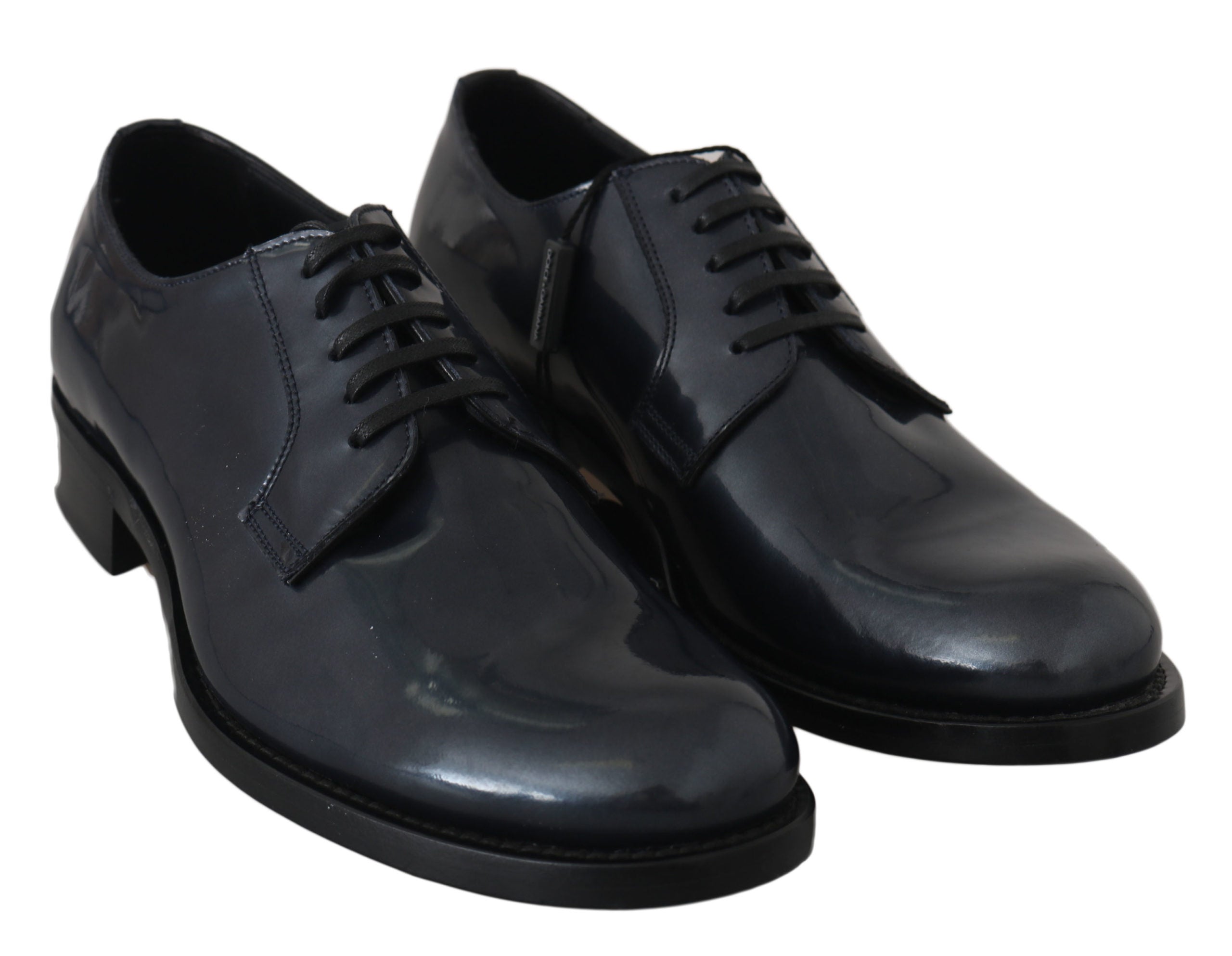 Blaue Derby-Business-Schuhe aus Leder
