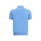 Blaues Baumwoll-Polohemd