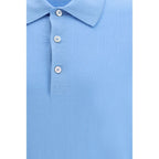 Blaues Baumwoll-Polohemd