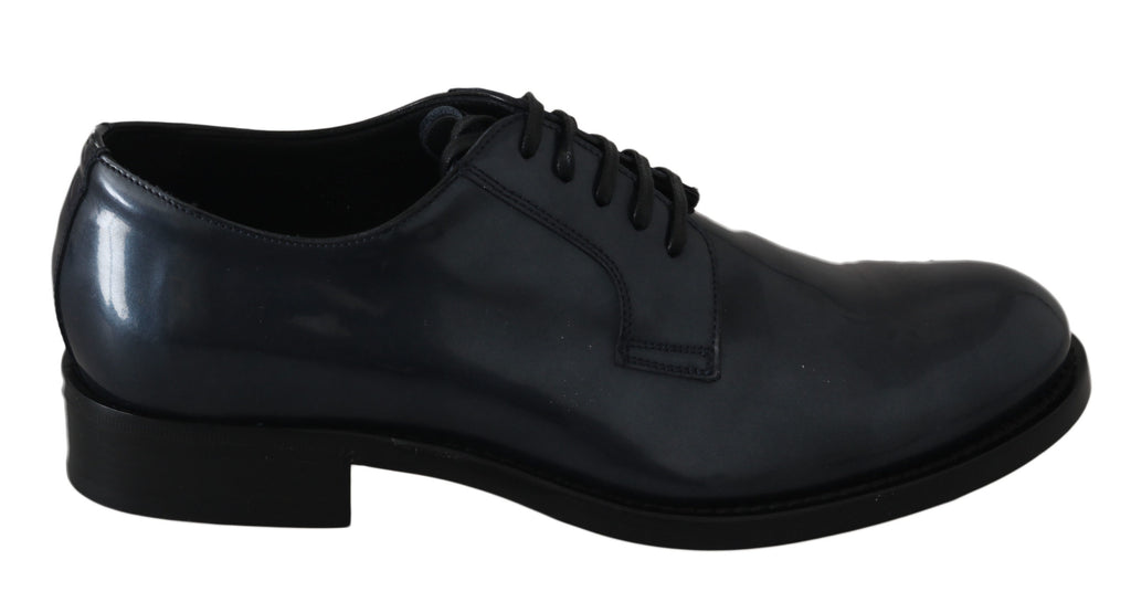 Blaue Derby-Business-Schuhe aus Leder