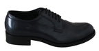 Blaue Derby-Business-Schuhe aus Leder