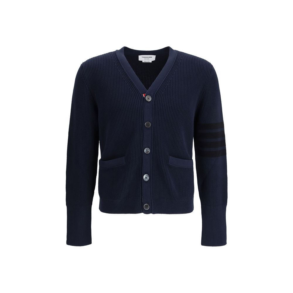 Blauer Baumwoll-Cardigan