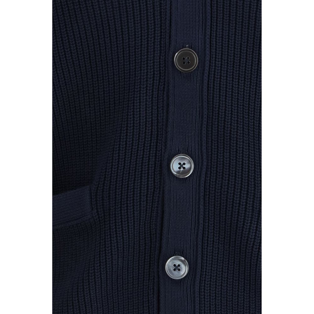 Blauer Baumwoll-Cardigan