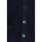 Blauer Baumwoll-Cardigan